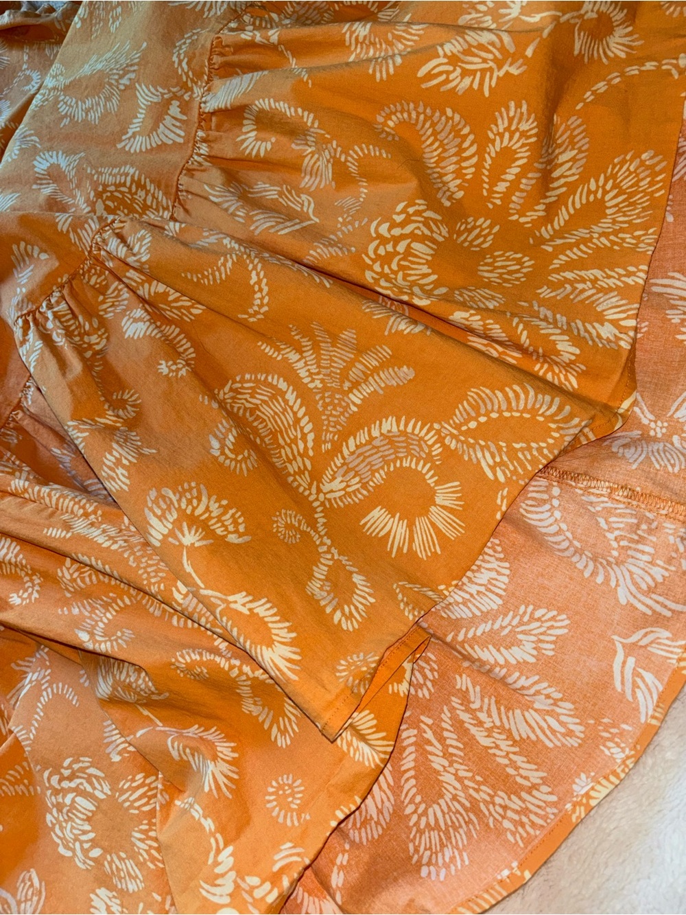 Marissa Webb x RTR Orange and White Flutter Sleeve Midi Dress - Picture 7 of 9